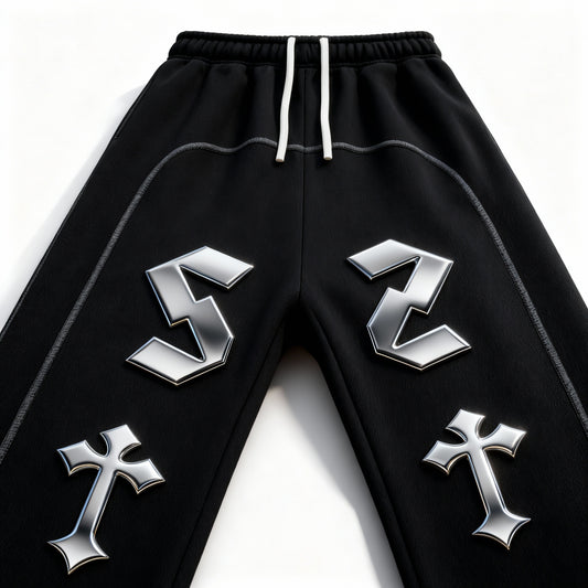 CHROME STAR | SS | Contrast-Stitched Fleece Sweatpants