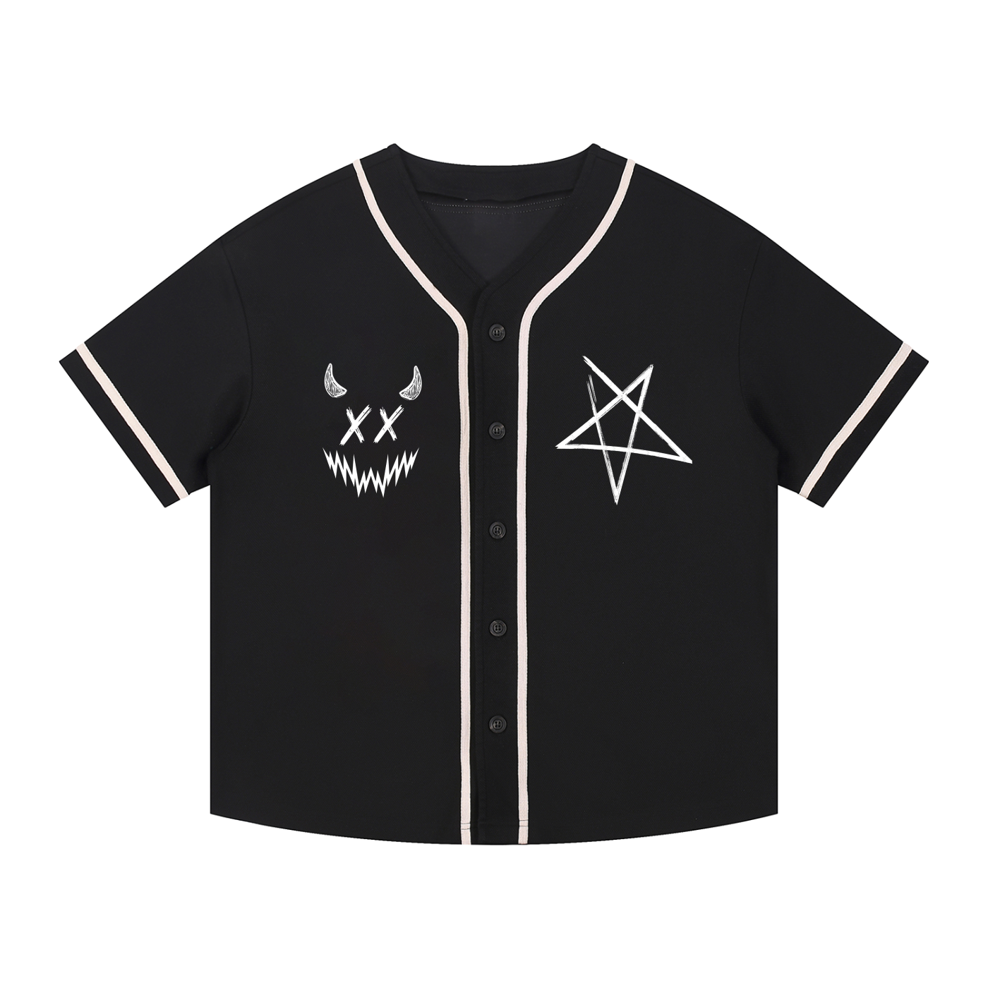 666 Jersey | SS | Contrast Piped Button-Up